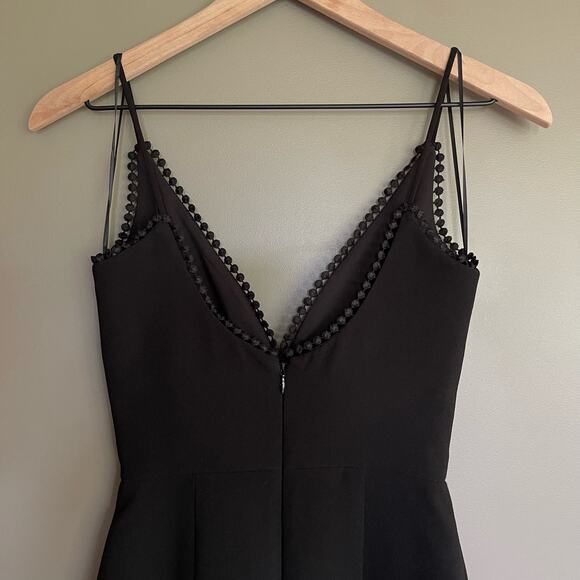 NICHOLAS‎ Crepe Fitted Panel Dress Black Size 0 Lace Embroidered Flounce Hem - Picture 13 of 16